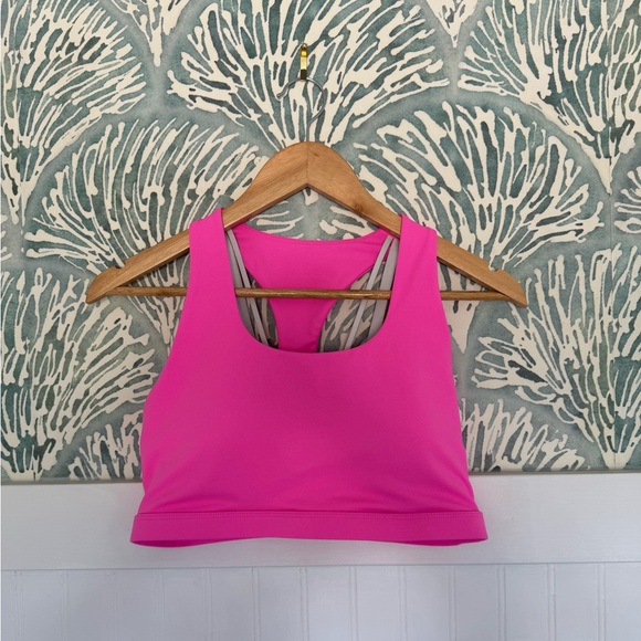 Fabletics Pink Kessler Medium Impact Sports Bra and Powerhold Pink Leggings M - Picture 7 of 8